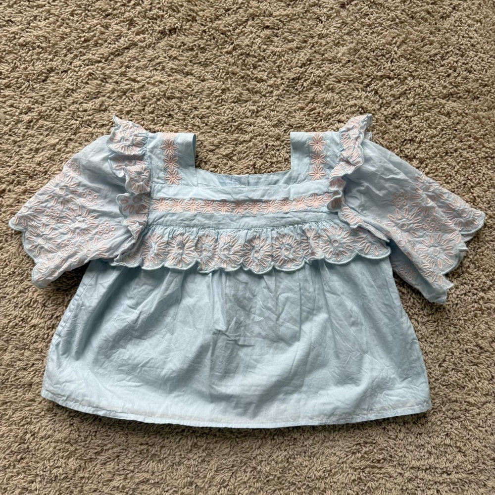 Stella McCartney Blue Blouse with Pink Details